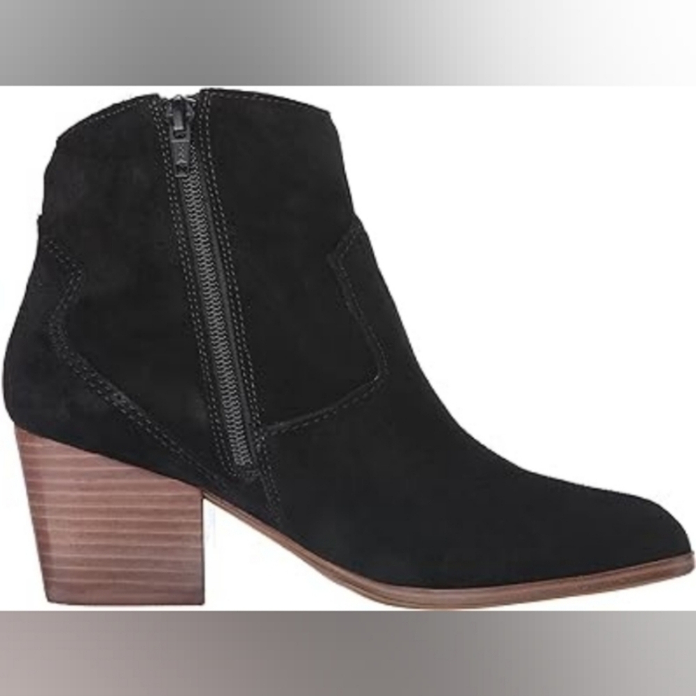 Aldo boots 8.5 black Marecchia Suede Leather Ankle 2" Heeled